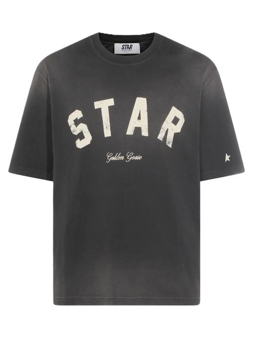 relaxed fit t-shirt/ cotton jersey/ sunfaded wash/ star golden goose print Golden Goose | GUP01873.P002419.60666CHARCOAL